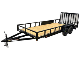 7x20 Tandem Axle Utility Trailer with Angle Iron Sides and split gate - Quality Steel and Aluminum  - Model 8320STDCH7Kw/SplitGate